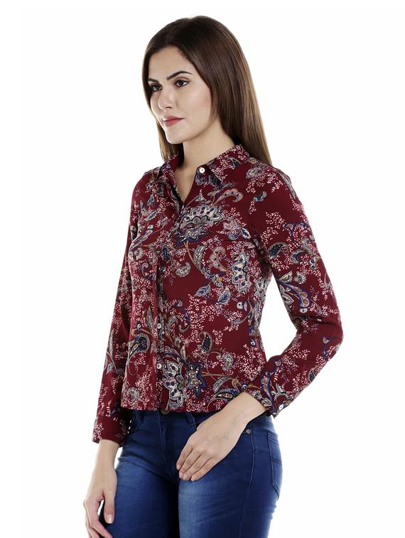 concealed placket printed shirt - 15521005 - Zoom Image - 2