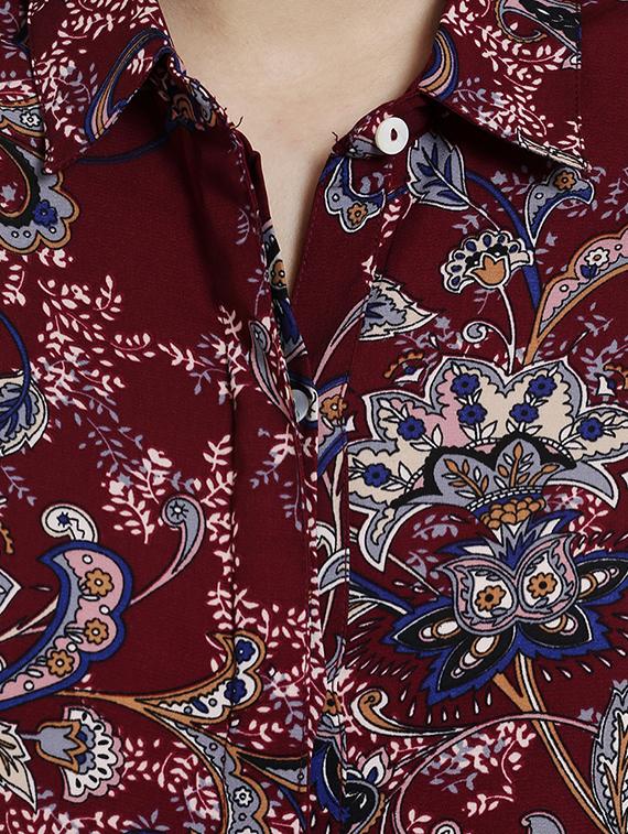 concealed placket printed shirt - 15521005 - Zoom Image - 5