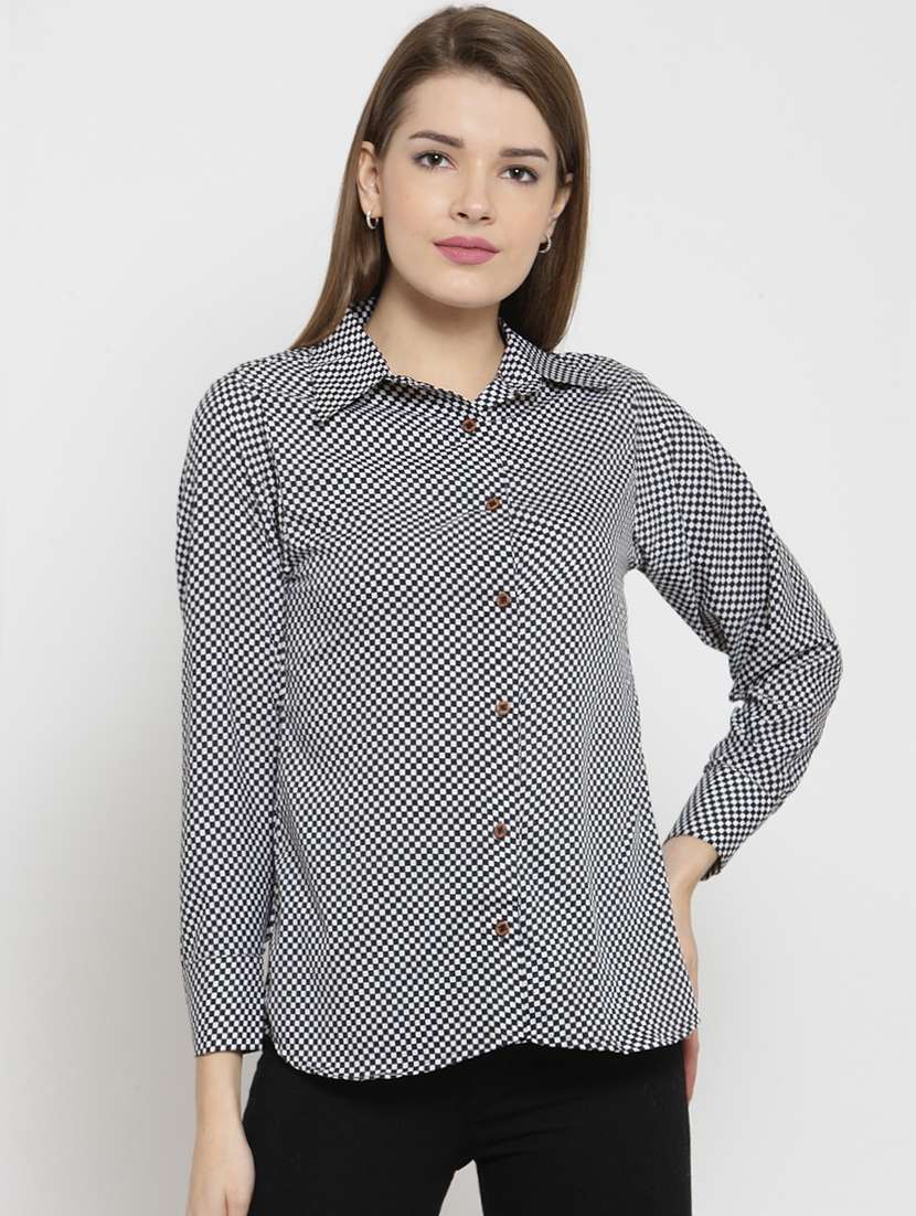monochrome checkered shirt