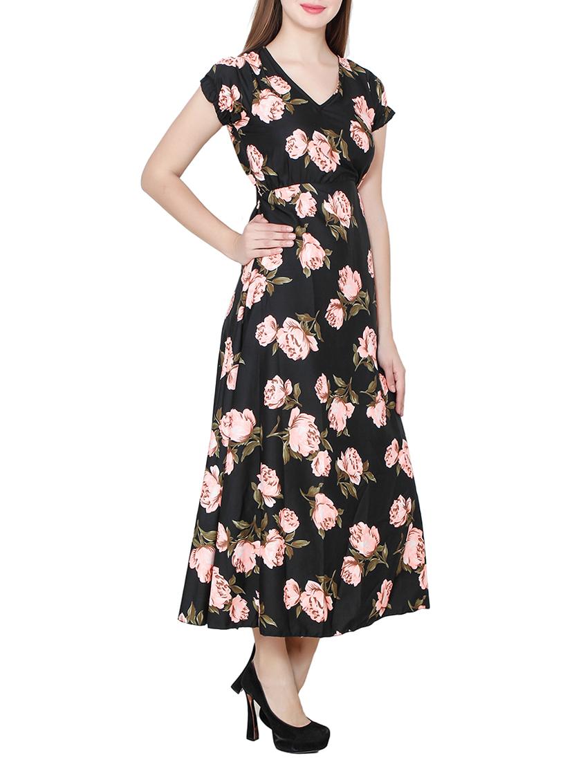 tie back floral fit & flare dress - 15521055 - Zoom Image - 2