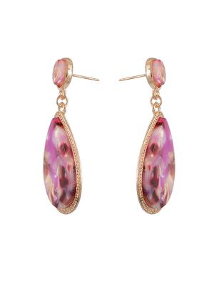 pink gold tone stone earrings - 15521773 - Standard Image - 2
