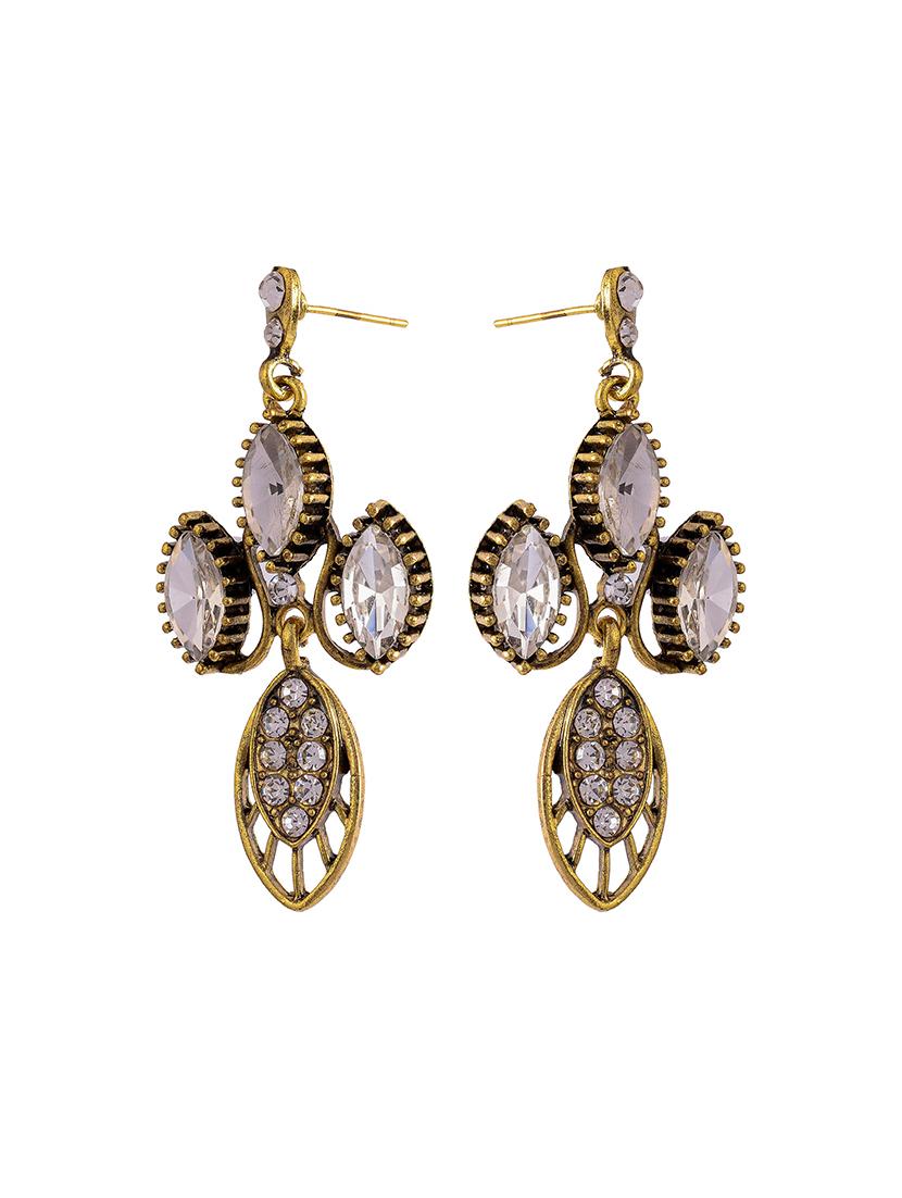 gold tone stone earrings - 15521835 - Zoom Image - 2
