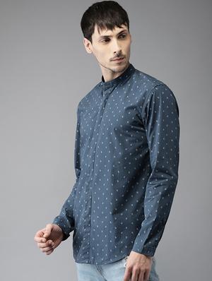 blue cotton casual shirt - 15521936 - Standard Image - 2