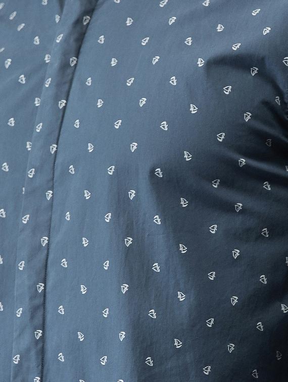 blue cotton casual shirt - 15521936 - Zoom Image - 5