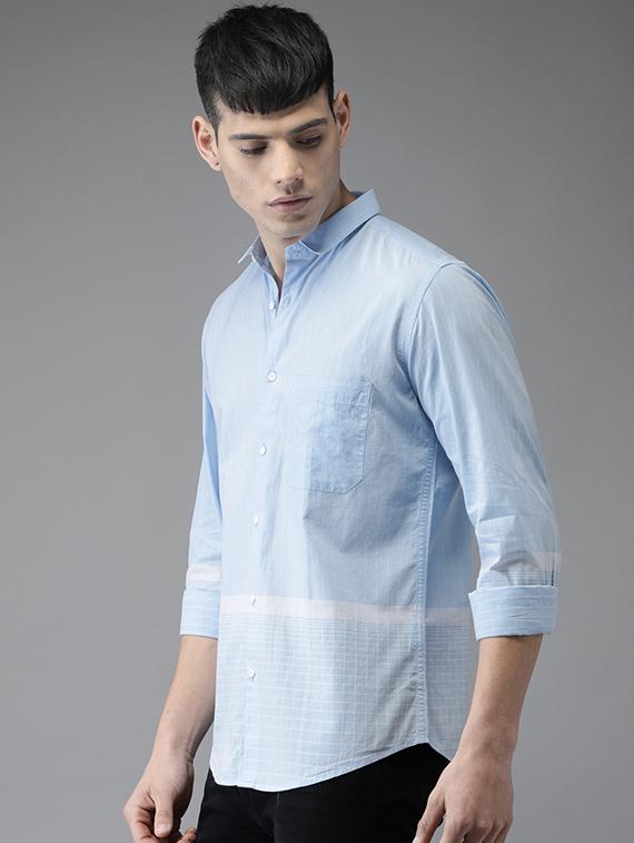 blue cotton casual shirt - 15521963 - Zoom Image - 2