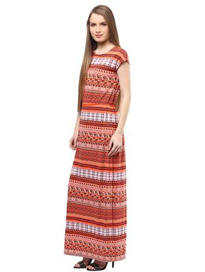cap sleeved printed maxi dress - 15522058 - Standard Image - 2