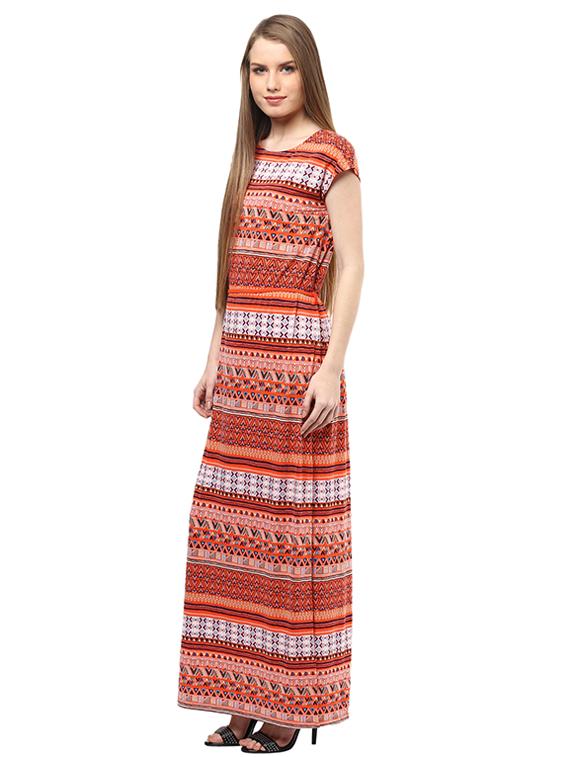 cap sleeved printed maxi dress - 15522058 - Zoom Image - 2