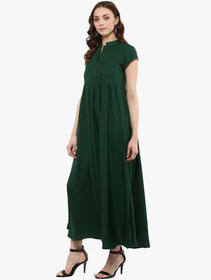 pin-tucked flared maxi dress - 15523850 - Standard Image - 2