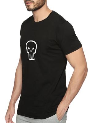 black cotton chest print tshirt - 15523933 - Standard Image - 2