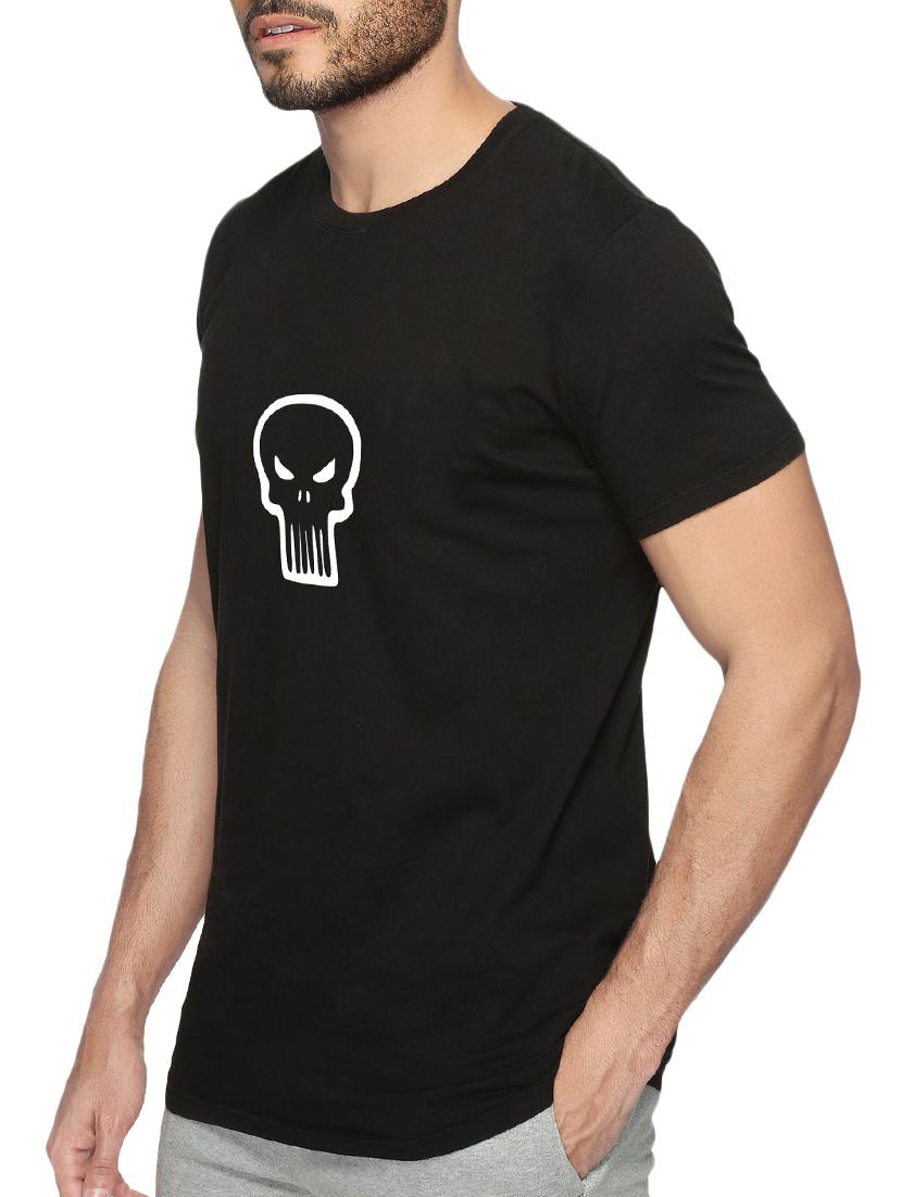 black cotton chest print tshirt - 15523933 - Zoom Image - 2