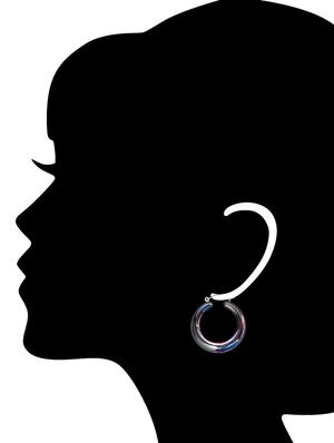 Silver Plastic Earrings - 15524465 - Standard Image - 2
