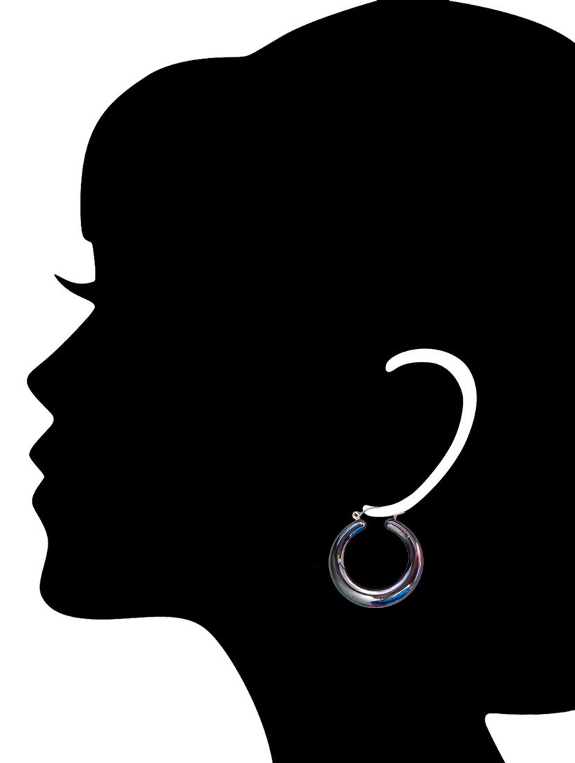Silver Plastic Earrings - 15524465 - Zoom Image - 2