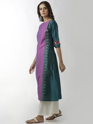 Embroidered a-line kurta - 15524692 - Standard Image - 2
