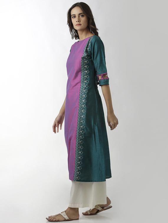 Embroidered a-line kurta - 15524692 - Zoom Image - 2