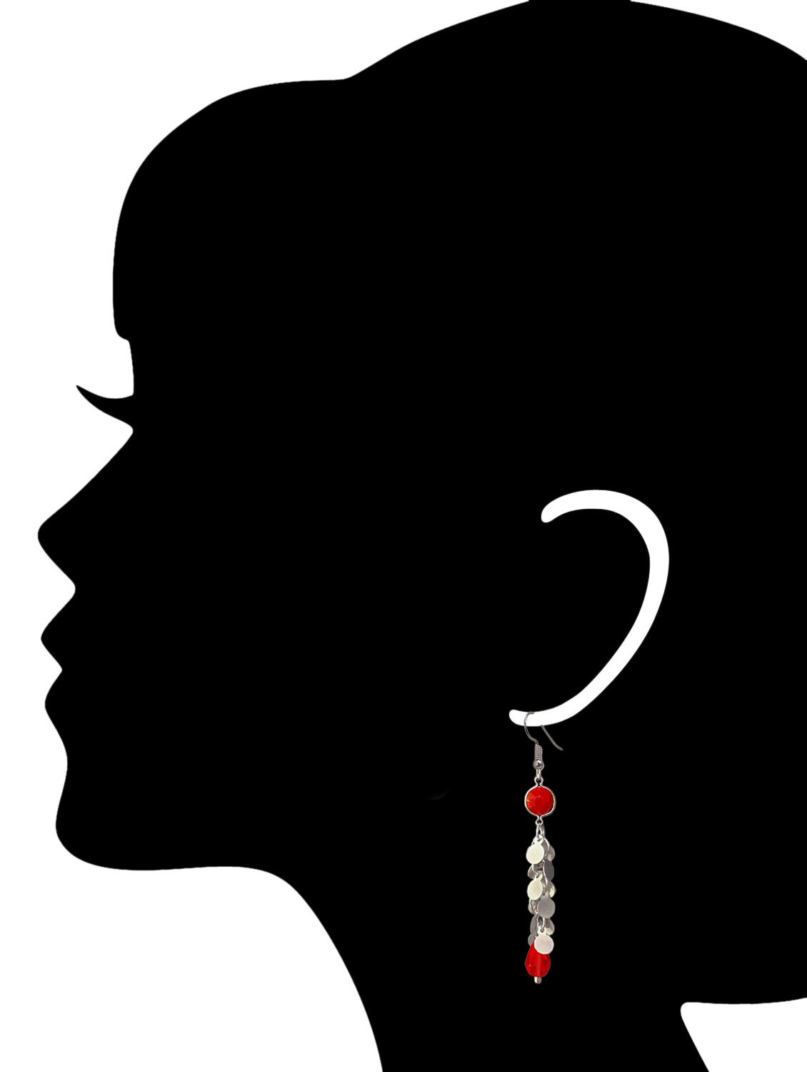 red drop earring - 15526403 - Zoom Image - 2
