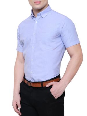 light blue cotton formal shirt - 15528125 - Standard Image - 2