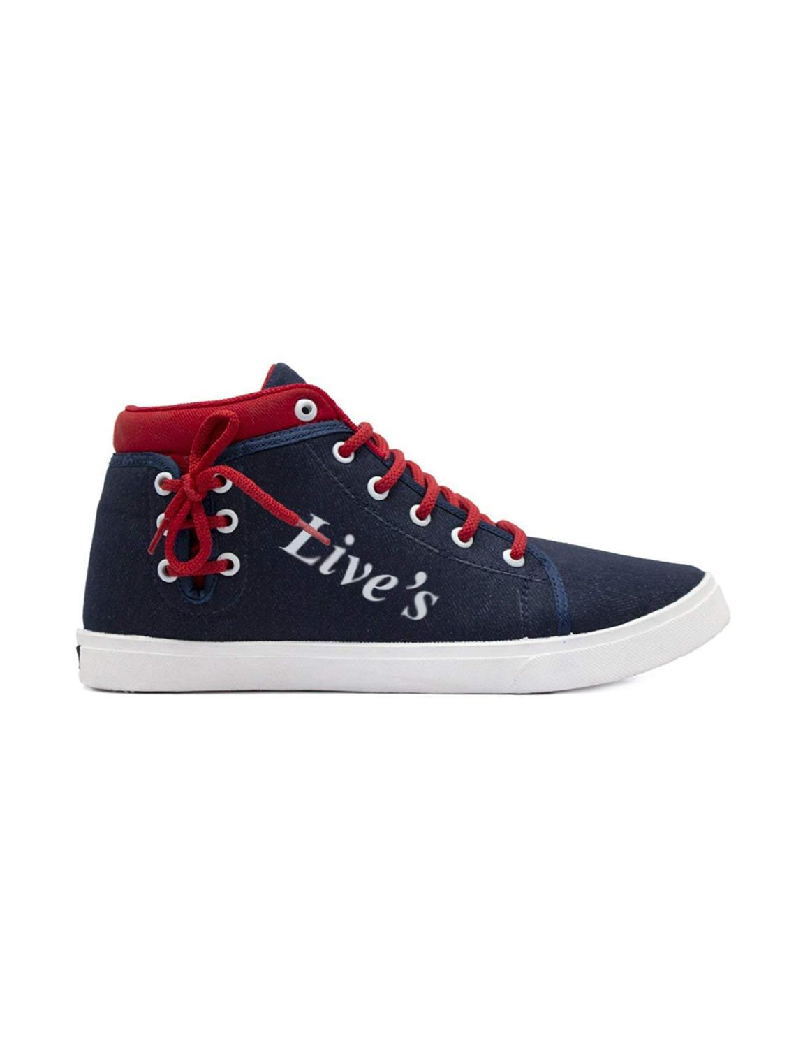 blue denim lace up sneakers - 15528133 - Zoom Image - 2