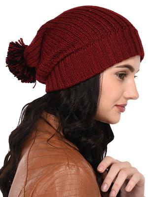 maroon woolen cap - 15528358 - Standard Image - 2