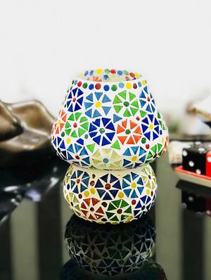 multicolour mosaic glass table lamp with shades for living room - 15528592 - Standard Image - 2