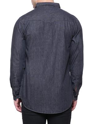 black denim casual shirt - 15528706 - Standard Image - 2