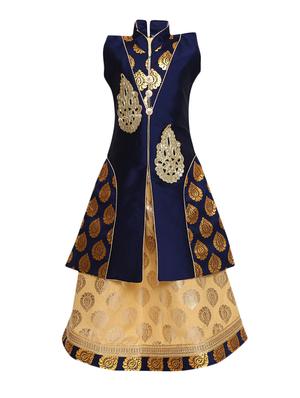 blue cotton lehnga choli - 15528960 - Standard Image - 2