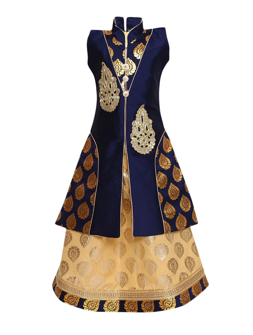 blue cotton lehnga choli - 15528960 - Zoom Image - 2