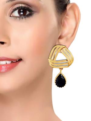 black gold tone drop earrings - 15531567 - Standard Image - 2