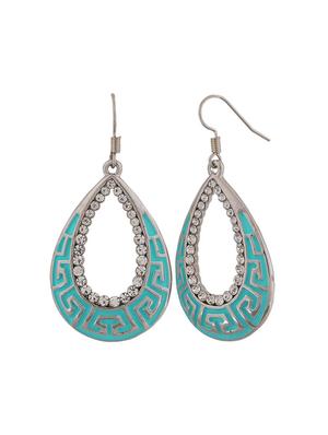 blue silver tone drop earrings - 15532066 - Standard Image - 2