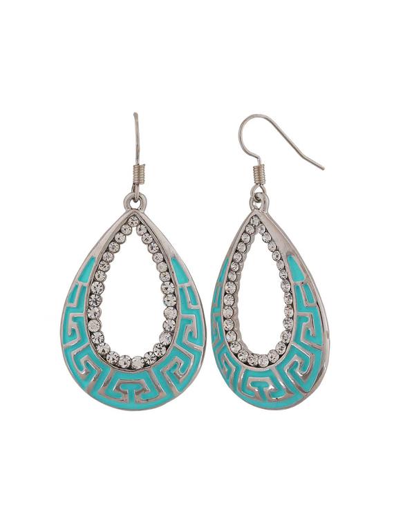 blue silver tone drop earrings - 15532066 - Zoom Image - 2
