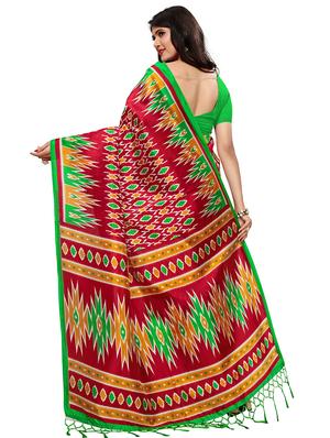 printed maheshwari saree with blouse - 15533559 - Standard Image - 2