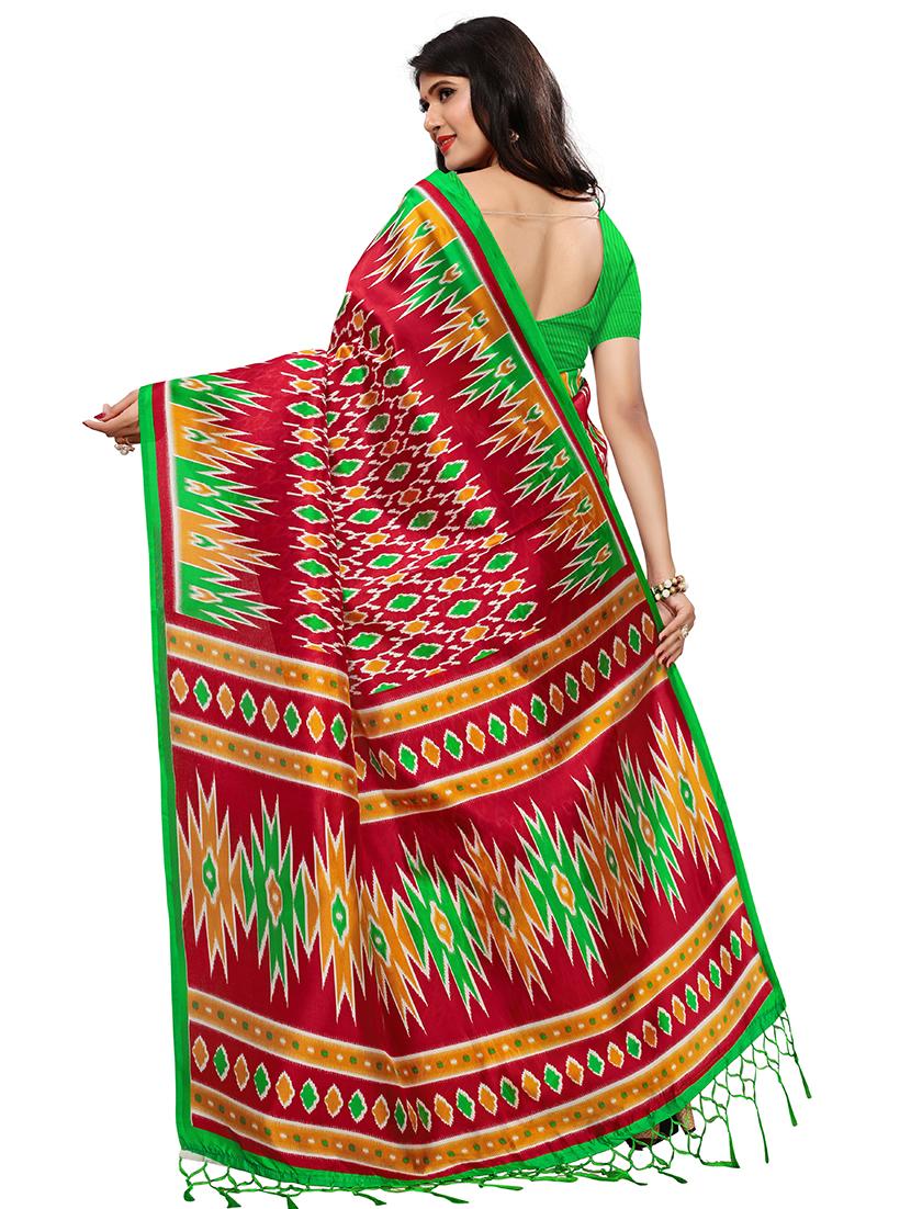 printed maheshwari saree with blouse - 15533559 - Zoom Image - 2