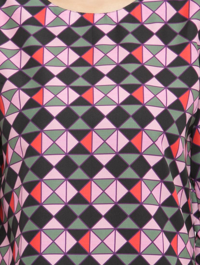 long sleeved geometric print top - 15533845 - Zoom Image - 5