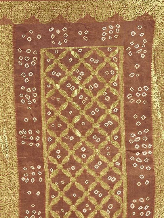 zari bordered bandhani saree with blouse - 15534417 - Zoom Image - 5