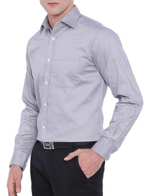 grey cotton formal shirt - 15535461 - Standard Image - 2