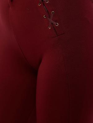 eyelet lace-up solid jegging - 15535694 - Standard Image - 5