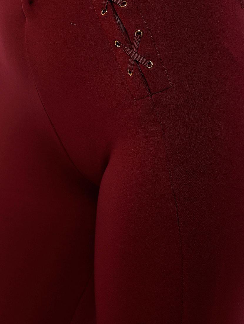 eyelet lace-up solid jegging - 15535694 - Zoom Image - 5