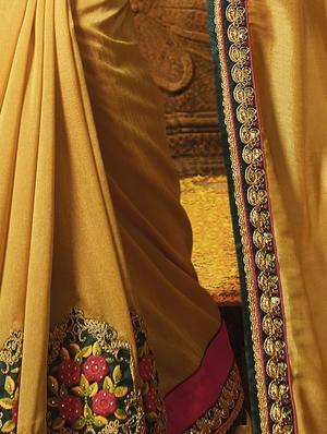 Zari lace bordered saree with blouse - 15537232 - Standard Image - 2