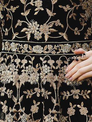 Embroidered semi-stitched kalidaar suit - 15537468 - Standard Image - 2