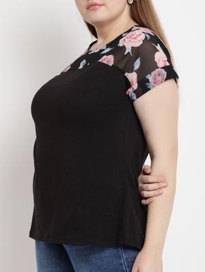 floral sheer panel top - 15538321 - Standard Image - 2