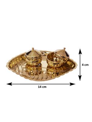 hazel shank karma brass pooja thali set of 1, golden - 15540604 - Standard Image - 2