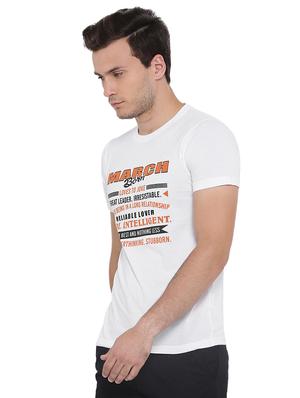 white cotton blend chest print t-shirt - 15541165 - Standard Image - 2