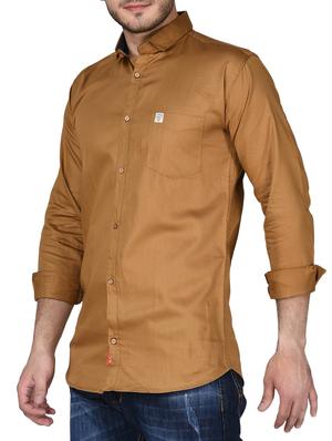 brown cotton casual shirt - 15541940 - Standard Image - 2
