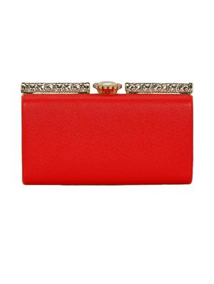 red leatherette (pu) box clutch - 15544773 - Standard Image - 2
