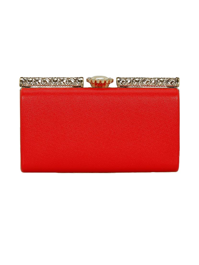 red leatherette (pu) box clutch - 15544773 - Zoom Image - 2