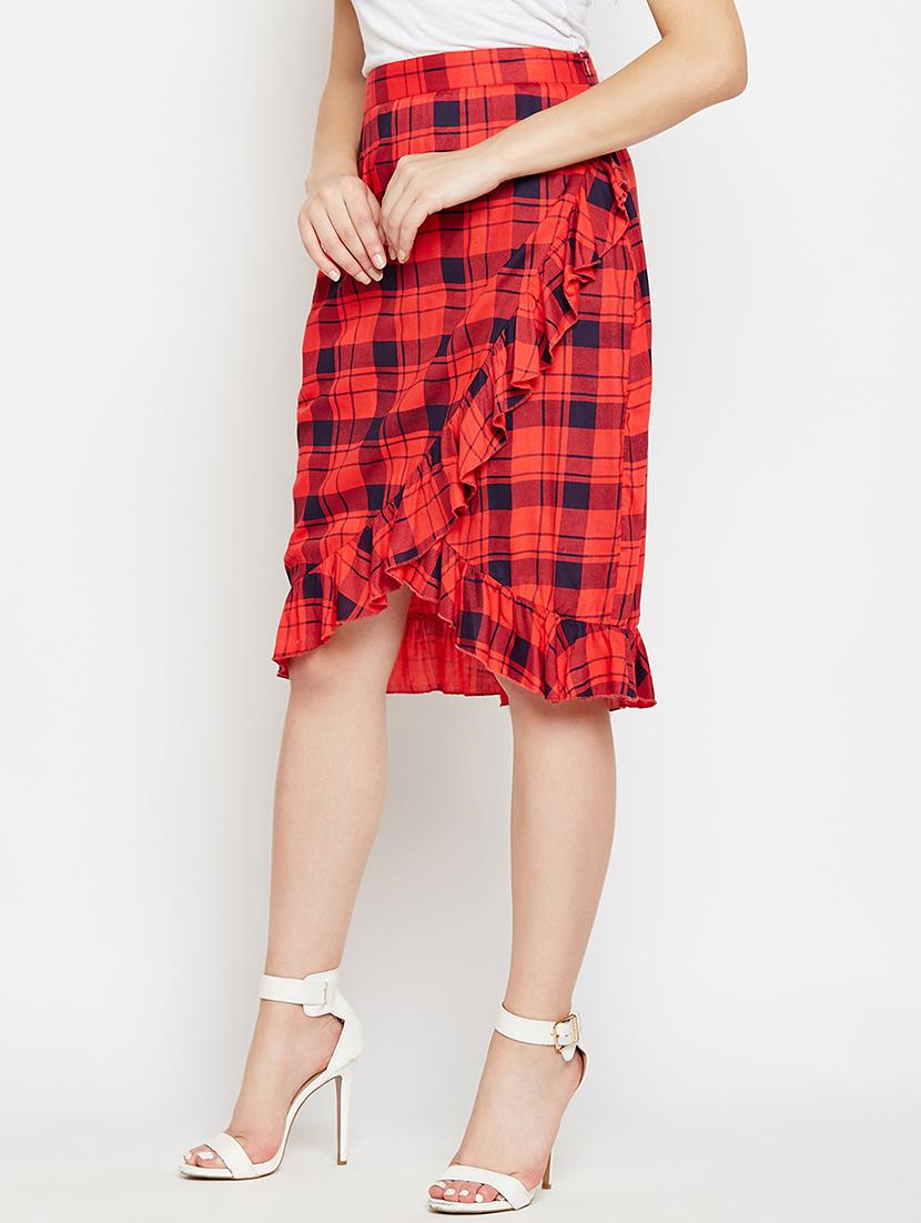 mock wrap ruffled skirt - 15545299 - Zoom Image - 2