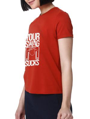 turn-up sleeved graphic tee - 15545628 - Standard Image - 2