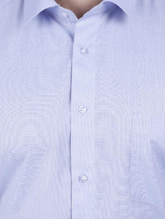 blue polyester formal shirt - 15546679 - Zoom Image - 5