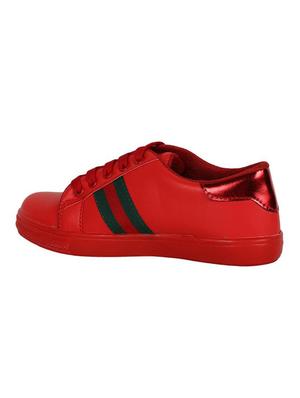 red lace-up sneakers - 15547012 - Standard Image - 2