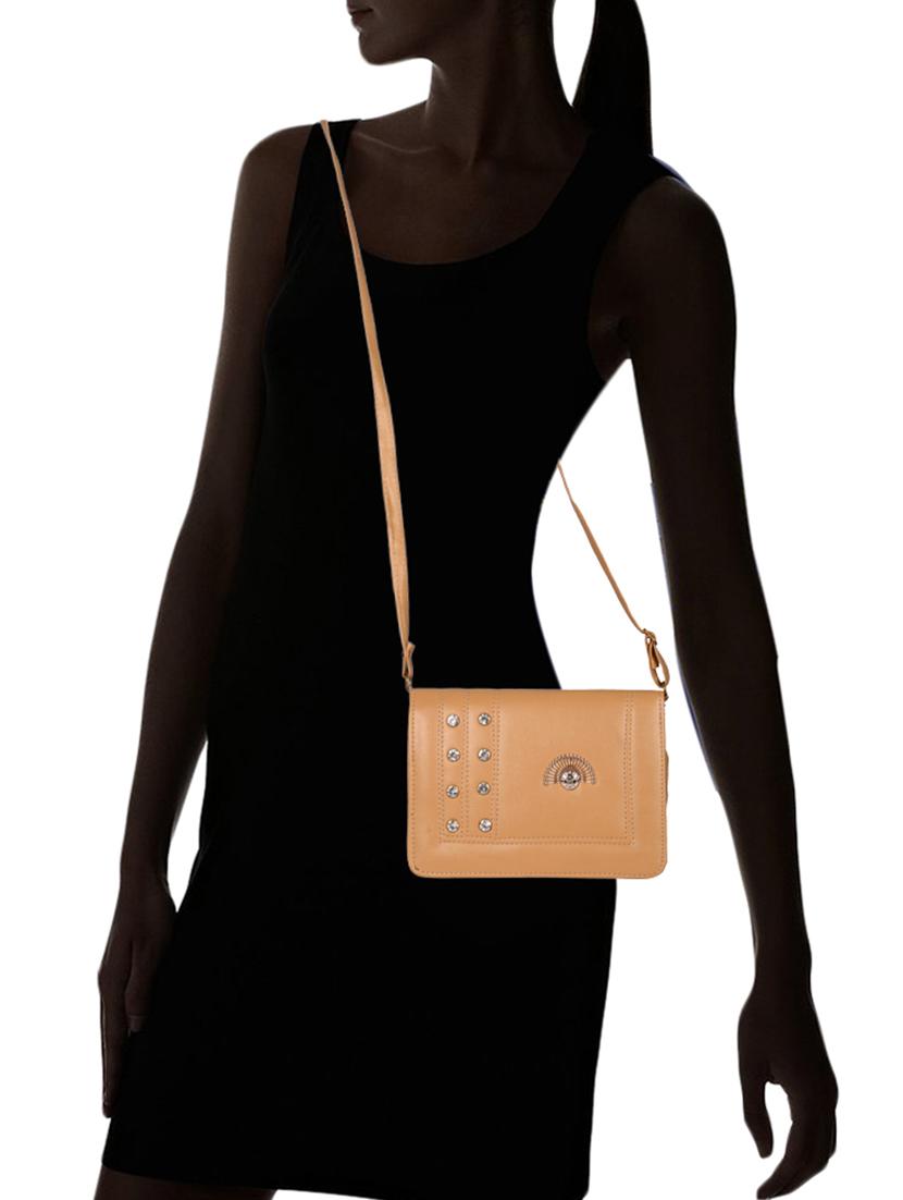 beige leatherette (pu) regular sling bag - 15557535 - Zoom Image - 5