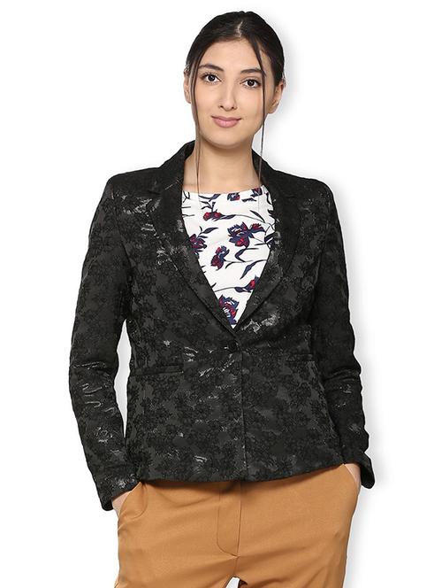floral single breasted lapel collar blazer - 15558491 - Standard Image - 1